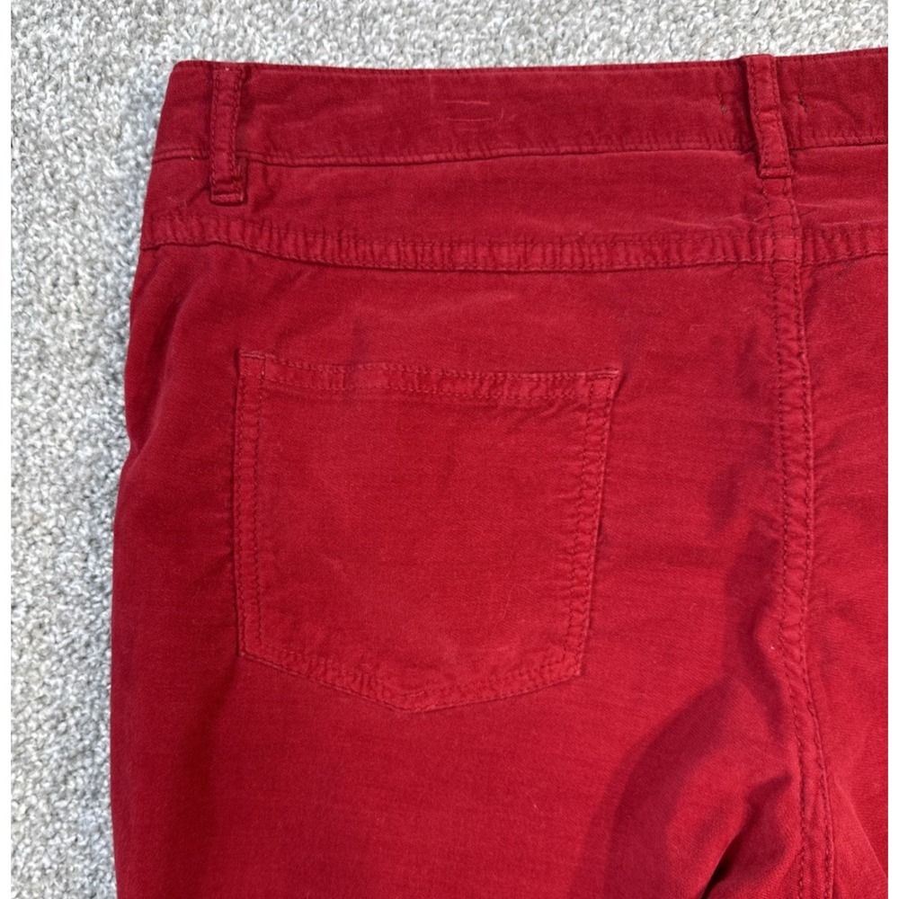 J.McLaughlin Pants Women's 10 Red Velvet Velour Straight Leg Stretch - Picture 7 of 12